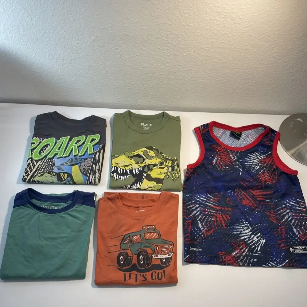 Huge Boys T-Shirts Lot 15 Pcs Size 4 5 4T 5T Summer Mixed Bundle